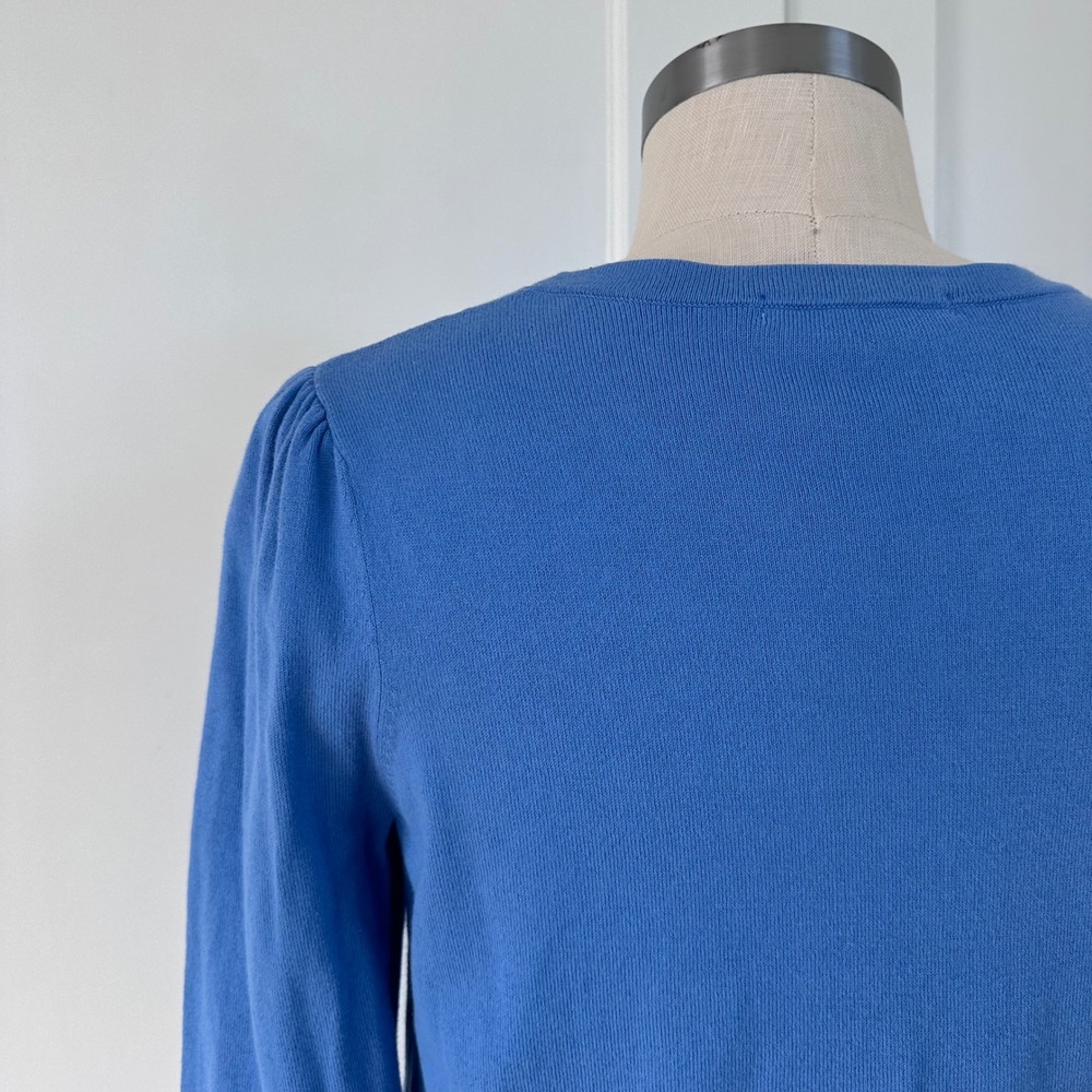Boden Blue Puff Shoulder Crew Neck Cotton Blend Sweater K0477 Womens Small - Picture 8 of 9